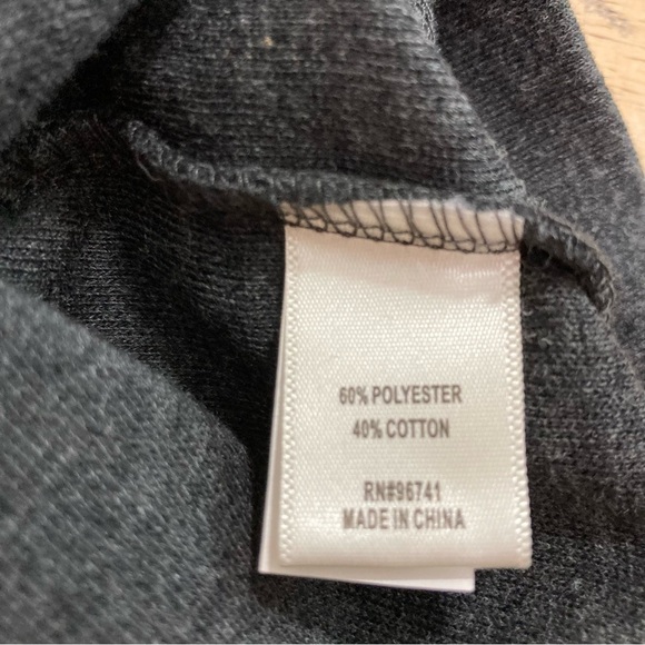 TruSelf Sweatshirt Top Charcoal Gray Sequin Gold Silver Copper Size Large - Picture 9 of 9